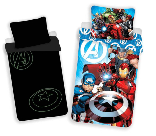 Jerry Fabrics Povlečení Avengers Svítící  Bavlna, 140/200, 70/90 cm