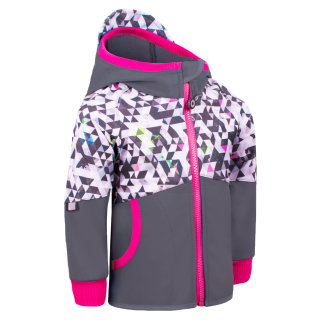 Unuo Dětská softshellová bunda s fleecem Street Tm. šedá Metricon Holka 110/116