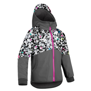 Unuo Dětská softshellová bunda s fleecem Street Tm. šedá Metricon Holka 134/140