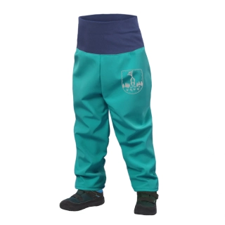 Unuo Batolecí softshellové kalhoty s fleecem Sv. smaragdová 86/92 SLIM