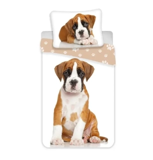 Jerry Fabrics Povlečení Dog Brown  Bavlna, 140/200, 70/90 cm