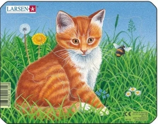 Larsen Puzzle Štěňátka a koťátka: Rezavé kotě 6 dílků