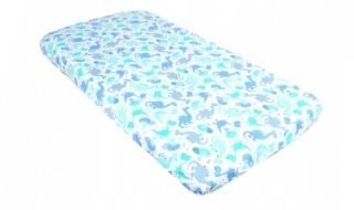 Baby Nellys Prostěradlo do postýlky Dino modré  Bavlna, 120/60 cm
