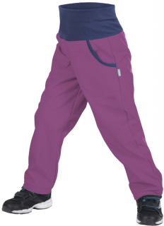 Unuo Dětské softshellové kalhoty s fleecem Basic Ostružinová II 98/104