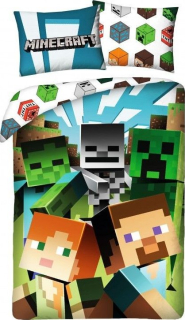 Halantex Povlečení Minecraft Alex a Steve Bavlna, 140/200, 70/90 cm