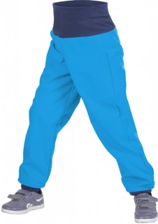 Unuo Batolecí softshellové kalhoty s fleecem Tyrkysová II 86/92 SLIM