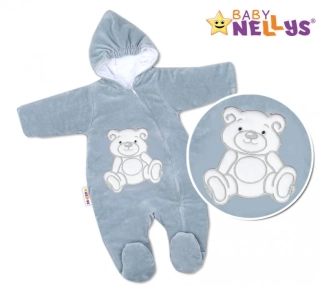 Baby Nellys Zimní kombinéza Teddy Bear Šedá, vel.56/62