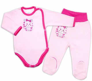 G-baby 2-dílná kojenecká sada Kočička Růžová, vel.56
