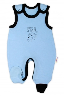 Baby Nellys Kojenecké bavlněné dupačky Baby Little Star Modré, vel.56