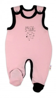 Baby Nellys Kojenecké bavlněné dupačky Baby Little Star Růžové, vel.56
