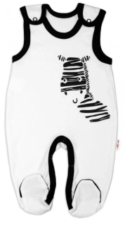 Baby Nellys Kojenecké bavlněné dupačky Zebra Bílé  vel.56