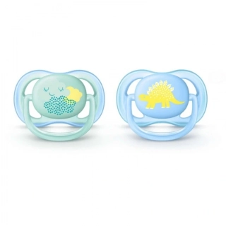 Avent Dudlík Ultra Air Boy Deko, 2ks, 0-6m Mráček/dinosaurus
