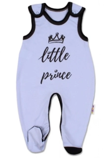 Baby Nellys Kojenecké bavlněné dupačky Little Prince Modré, vel.56