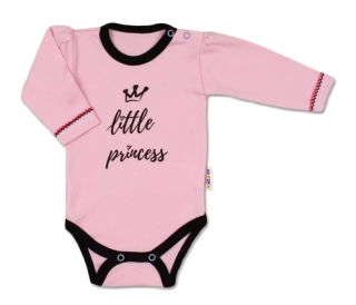 Baby Nellys Body dlouhý rukáv Little Princess Růžové, vel.56