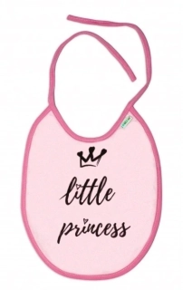 Baby Nellys Nepromokavý bryndáček velký 24x23 cm Little princess Růžová