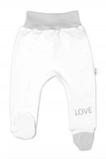 Baby Nellys Kojenecké polodupačky Love Bílé  vel.50
