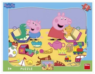 Dino Puzzle Peppa Pig si hraje - tvary 12 dílků