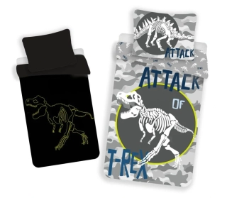 Jerry Fabrics Povlečení T-Rex Svítící Bavlna, 140/200, 70/90 cm