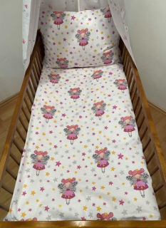 SDS Povlečení do postýlky Víly Bílá  Bavlna, 90/130, 45/60 cm