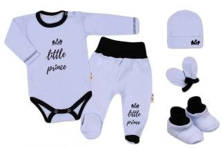 Baby Nellys 5-ti dílná soupravička do porodnice Little Prince Modrá vel. 56