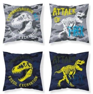Detexpol Povlak na polštářek Dinosaurus T-rex Svítící  Bavlna, 40/40 cm