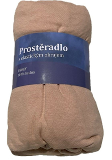 Jerry Fabrics Prostěradlo Jersey Béžová  Bavlna, 90/200 cm