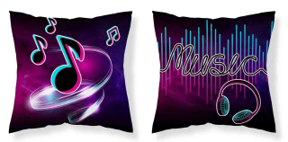DETEXPOL Povlak na polštářek Music micro  Polyester, 40/40 cm