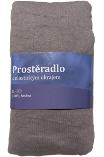 Jerry Fabrics Prostěradlo Jersey Šedá  Bavlna, 90/200 cm