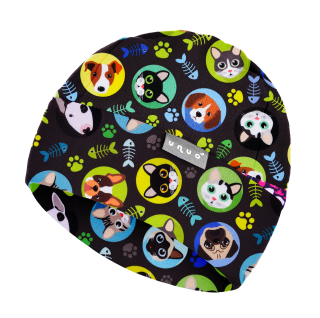 Unuo Dětská čepice fleecová Sport Kočka pes Kluk S (45-48 cm)