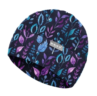 Unuo Dětská čepice fleecová Sport Lístečky M (49-52 cm)