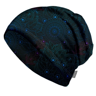Unuo Dětská čepice fleecová Homeless Temná mandala S (45-48 cm)