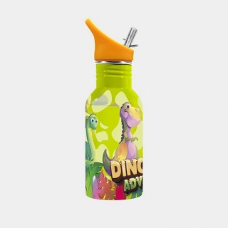 Water Revolution Dětská nerezová láhev na pití Dinoland green  Potravinářská nerezová ocel 18/8, 500 ml