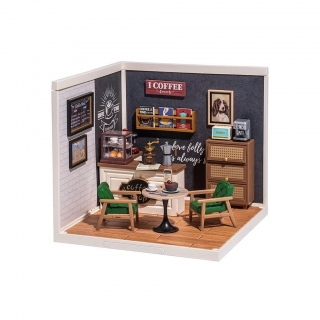 RoboTime 3D dřevěná skládačka Miniatura domečku Kavárna inspirací