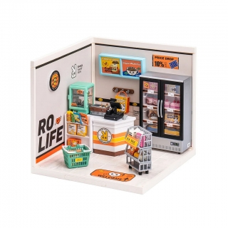 RoboTime 3D dřevěná skládačka Miniatura domečku Večerka