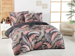 Kvalitex Klasické ložní bavlněné povlečení DELUX 140x200, 70x90cm PALMA šedá