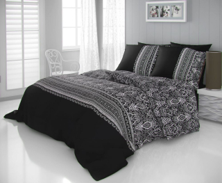 Kvalitex Saténové povlečení LUXURY COLLECTION 140x200, 70x90cm NOBEL černobílý