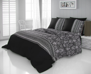 Kvalitex Saténové povlečení LUXURY COLLECTION NOBEL černobílý, 1x 140/200, 1x 70/90cm