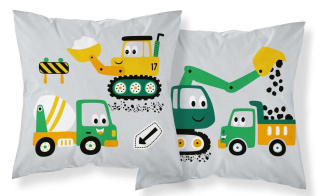 Detexpol Povlak na polštářek Bagr zelený  Bavlna, 40/40 cm