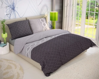 Kvalitex Bavlněné povlečení DELUX BOHO šedé, 1x 140/200, 1x 70/90cm