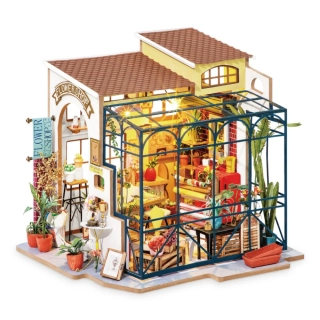 RoboTime 3D dřevěná skládačka Miniatura domečku Květinářství