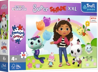 TREFL Puzzle Super Shape XXL Gábinin kouzelný domek: Přátelé 60 dílků