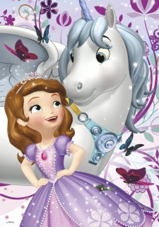 DINO Puzzle s drahokamy Sofie První a jednorožec 200 dílků