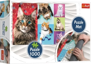 TREFL Puzzle Kočky 1000 dílků + Podložka pod puzzle
