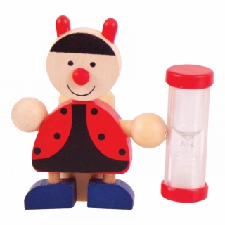 Bigjigs Toys Stojánek na kartáček s přesýpacíma hodinama 1ks Beruška