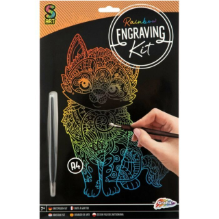 GRAFIX Duhový škrabací obrázek Kočka
