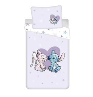 Jerry Fabrics Povlečení Lilo and Stitch Heart Bavlna, 140/200, 70/90 cm