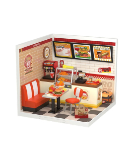 RoboTime 3D dřevěná skládačka Miniatura domečku Restaurace Mňam, mňam burger