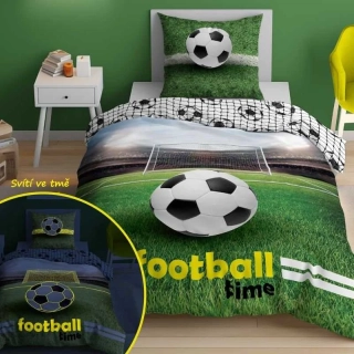 Detexpol Povlečení Fotbal time svítící  Bavlna, 140/200, 70/80 cm