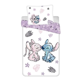 Jerry Fabrics Povlečení Lilo and Stitch White  Bavlna, 140/200, 70/90 cm