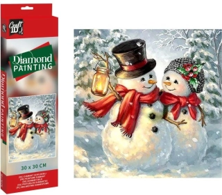 CRAFT ID Diamantové malování Sněhuláci 30x30cm